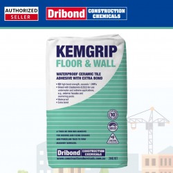 Dribond Kemgrip Floor & Wall Waterproof Ceramic Tile Adhesive with Extra Bond 20KG (Grey)