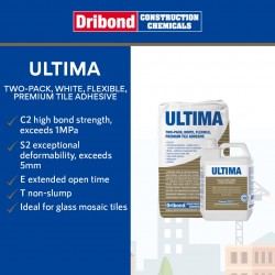 Dribond Ultima Two-Pack, White, Flexible, Premium Tile Adhesive 5L