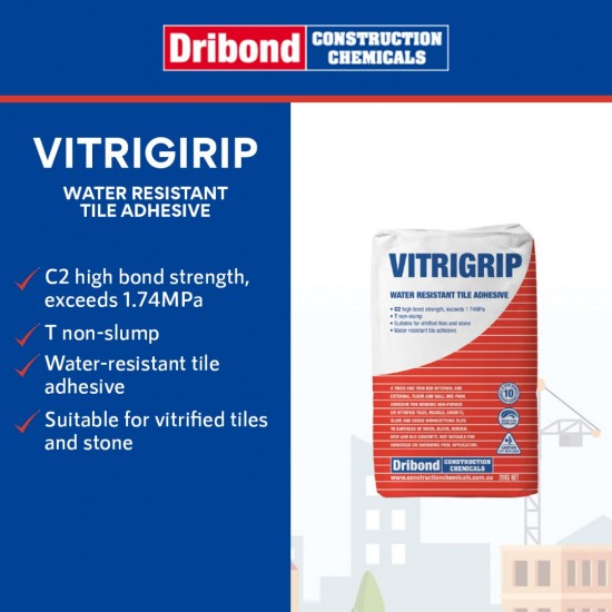 Dribond Vitrigrip Water Resistant Tile Adhesive 20KG (Grey)