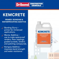 Dribond Kemcrete Primer/Bonding & Waterproofing Additive 5L (Liquid)