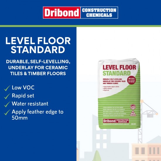 Dribond Level Floor Standard Durable Self Levelling Underlay For Ceramic Tiles & Timber Floors 20KG