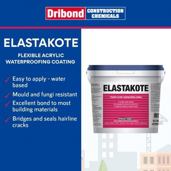 Dribond Elastakote Flexible Acrylic Waterproofing Coating 10L
