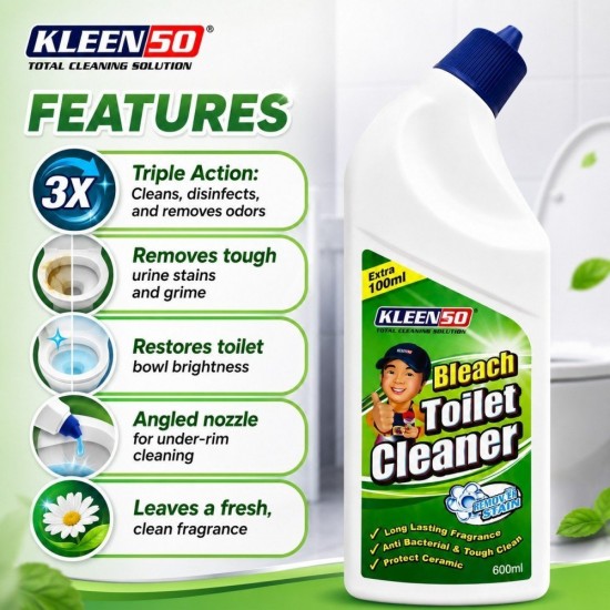 Kleenso Bleach Toilet Bowl Cleaner 600ML