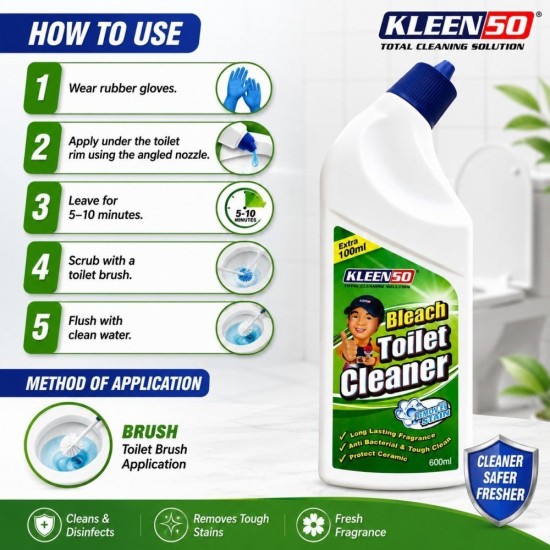 Kleenso Bleach Toilet Bowl Cleaner 600ML Kleenso Bleach Toilet Bowl Cleaner 600ML