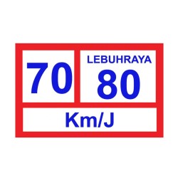 Speed Limit 70/80 KM/J Lorry Sticker 5.5" (W) x 9" (L)