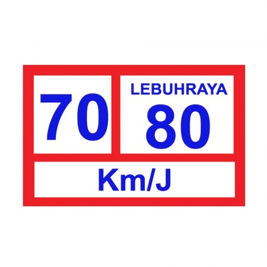 Speed Limit 70/80 KM/J Lorry Sticker 5.5" (W) x 9" (L)