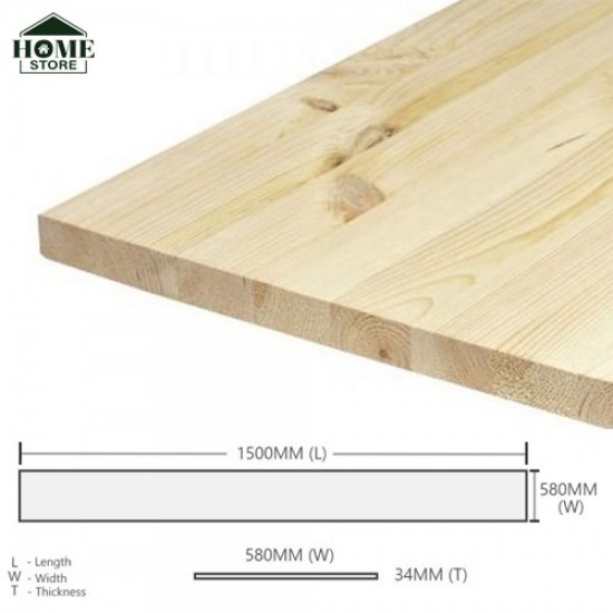 Home Store Pine Wood Timber Table Top Smooth Planed Eased Four Edges (E4E) 34MM (T) x 580MM (W) x 1500MM (L) Home Store Pine Wood Timber Table Top Smooth Planed Eased Four Edges (E4E) 34MM (T) x 580MM (W) x 1500MM (L)