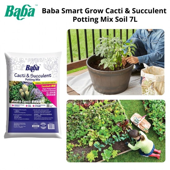 Baba Smart Grow Cacti & Succulent Potting Mix Soil 7L Baba Smart Grow Cacti & Succulent Potting Mix Soil 7L