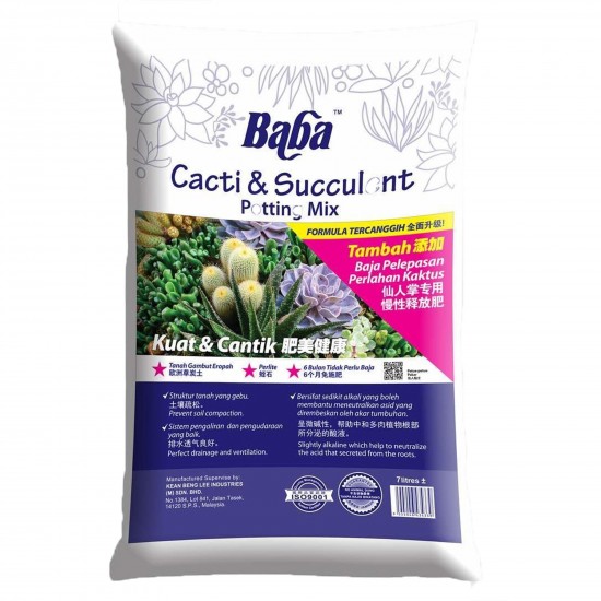 Baba Smart Grow Cacti & Succulent Potting Mix Soil 7L Baba Smart Grow Cacti & Succulent Potting Mix Soil 7L