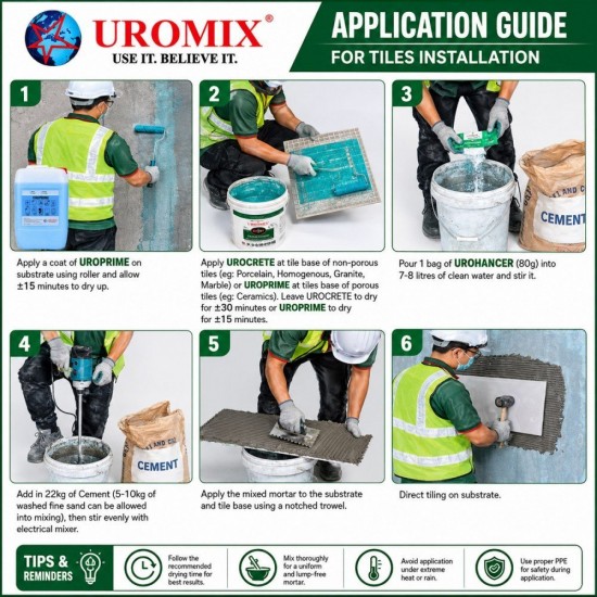Uromix Urocrete Multi Purpose Bonding Agent For Tiles Installation 5L/15L - Green