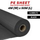 Polyethylene Membrane Plastic Sheet 0.2MM (T) x 4M (W) x 50M (L) (~33.5KG) - Black