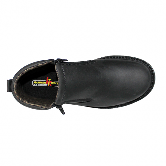Hammer King #13003 Men's Genuine Leather Dual Zipper Safety Shoe (5 - 11)