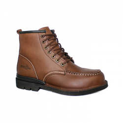 Hammer King #13007 Men's Genuine Leather Lace-Up Safety Shoe - Brown