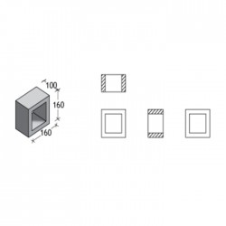 PBM VB160.11 Ventilation Block 160MM (L) x 160MM (H) x 100MM (DIA)