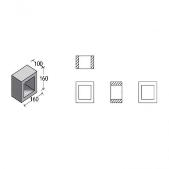 PBM VB160.11 Ventilation Block 160MM (L) x 160MM (H) x 100MM (DIA)