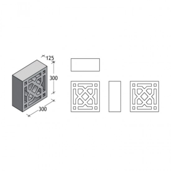 PBM VB601.125 Ventilation Block 300MM (L) x 300MM (H) x 125MM (DIA)