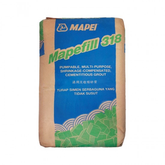 Mapei Mapefill 318 Pumpable, Multi-Purpose, Shrinkage-Compensated, Cementitious Grout 25KG Mapei Mapefill 318 Pumpable, Multi-Purpose, Shrinkage-Compensated, Cementitious Grout 25KG