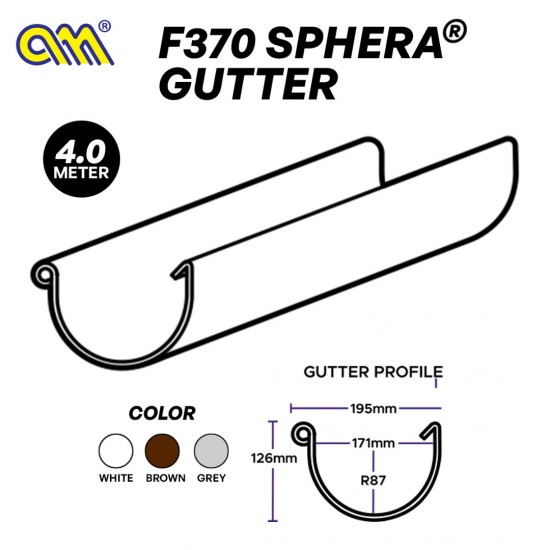Arensi-Marley F370 Sphera Gutter 4.0M