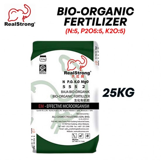 Real Strong Soil Conditioner Bio-Organic Fertilizer (NPKM 5:5:5:2) 25KG 