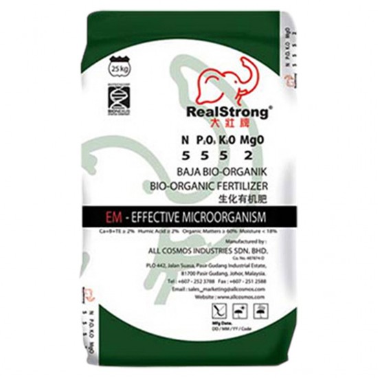 Real Strong Soil Conditioner Bio-Organic Fertilizer (NPKM 5:5:5:2) 25KG 