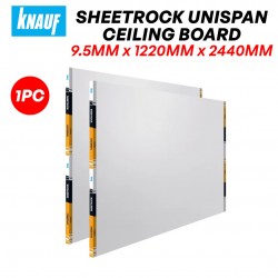 Knauf Sheetrock Unispan Gypsum Plasterboard Tapered Edge 9.5MM (T) x 1220MM 4' (W) x 2440MM 8' (L)