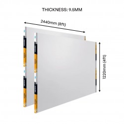 Knauf Sheetrock Unispan Gypsum Plasterboard Tapered Edge 9.5MM (T) x 1220MM 4' (W) x 2440MM 8' (L) Knauf Sheetrock Unispan Gypsum Plasterboard Tapered Edge 9.5MM (T) x 1220MM 4' (W) x 2440MM 8' (L)
