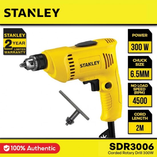 Stanley SDR3006 Rotary Drill 6.5MM 300W Stanley SDR3006 Rotary Drill 6.5MM 300W