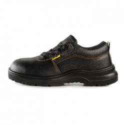 D&D 1818 Black Grain Leather Laced Safety Shoes