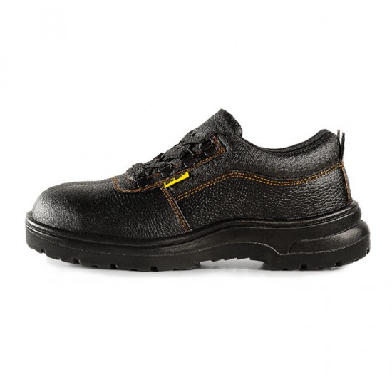 D&D 1818 Black Grain Leather Laced Safety Shoes