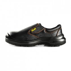 D&D 1828 Black Grain Leather Slip-on Safety Shoes 