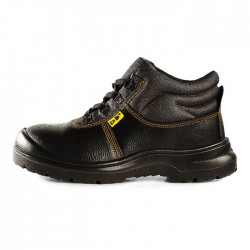 D&D 3818 Black Grain Leather Laced Safety Shoes