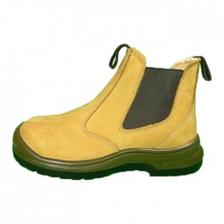 D&D 8828 Tanned Grain Leather Elastic Band Safety Shoes