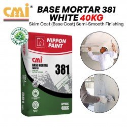 CMI 381 High-Quality Polymer Modified Water-Resistant Cement-Based Skim Coat Base Coat 40KG (White)