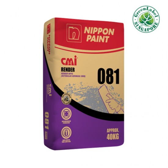 CMI 081 Thin Render High Quality Polymer Modified Cement-Sand Plaster/Render 40KG (Grey)