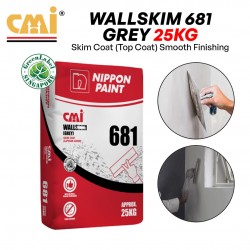 CMI 681 Wallskim High Quality Polymer Modified Water Resistant Cement-Based Skim Coat 25KG (Grey)