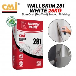 CMI 281 High-Quality Polymer Modified Water Resistant Cement-Based Skim Coat Top Coat 25KG (White)