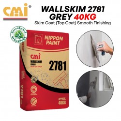 CMI 2781 High-Quality Polymer Modified Water Resistant Cement-Based Skim Coat Top Coat 40KG (Grey)