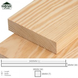 Home Store Pine Wood Timber Smooth Planed Surfaced Four Sides (S4S) 38MM (T) x 38MM (W) x 2400MM (L) 