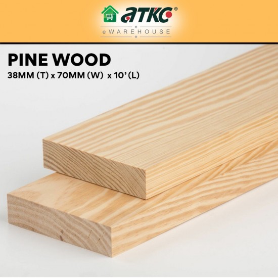 Home Store Pine Wood Timber Smooth Rectangular Planed Surfaced Four Sides (S4S) 38MM (T) x 70MM (W) x 3000MM (L) Home Store Pine Wood Timber Smooth Rectangular Planed Surfaced Four Sides (S4S) 38MM (T) x 70MM (W) x 3000MM (L)
