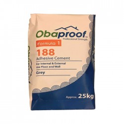 Obaproof F1-188 Cementitious Tile Adhesive 25KG (GREY) Obaproof F1-188 Cementitious Tile Adhesive 25KG (GREY)
