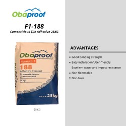 Obaproof F1-188 Cementitious Tile Adhesive 25KG (GREY)