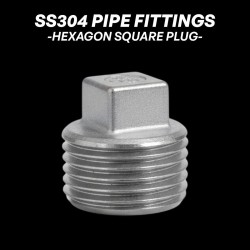 Stainless Steel 304 Pipe Fittings - Hexagon Square Plug