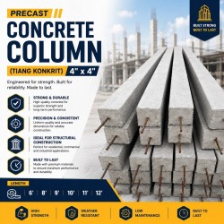 Pre Cast Concrete Column (Tiang Konkrit) 4" x 4" x 6'/ 8'/ 9'/ 10'/ 11'/ 12'
