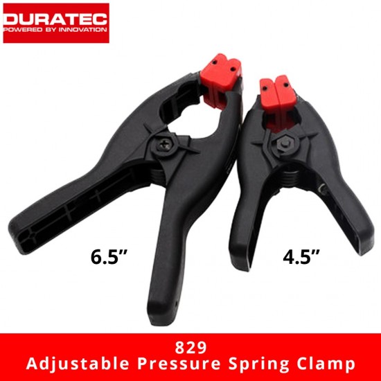 Duratec 829 Adjustable Pressure Spring Wood Clamp 6.5" (165MM) (Black)