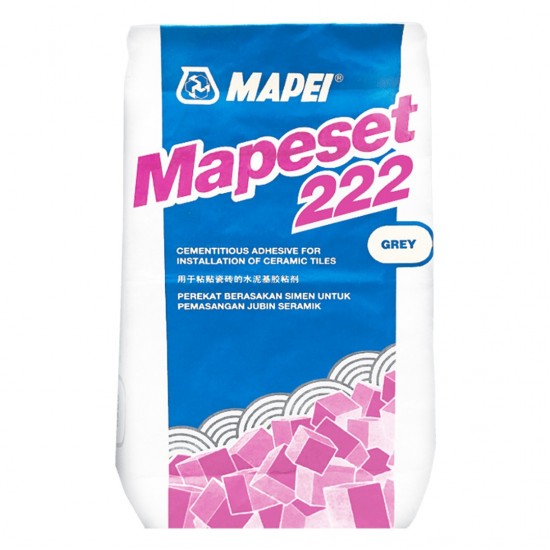 Mapei Mapeset 222 Cementitious Adhesive For Installation Of Ceramic Tiles 20KG (Grey)