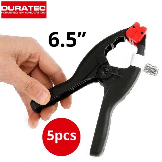 Duratec 829 Adjustable Pressure Spring Wood Clamp 6.5" (165MM) 5PCS (Black)