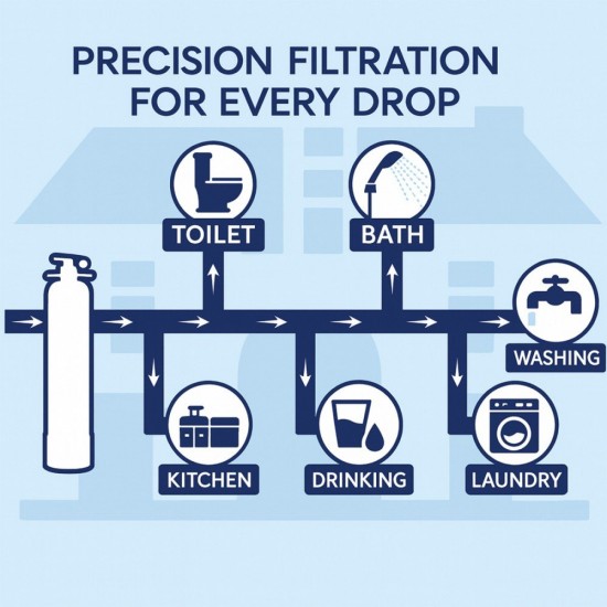 Home Store FRP0942 Outdoor Water Filter 9'' (D) x 42'' (H) - Grey