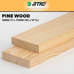 Home Store Pine Wood Timber Smooth Rectangular Planed Surfaced Four Sides (S4S) 19MM (T) x 70MM (W) x 3000MM (L) 