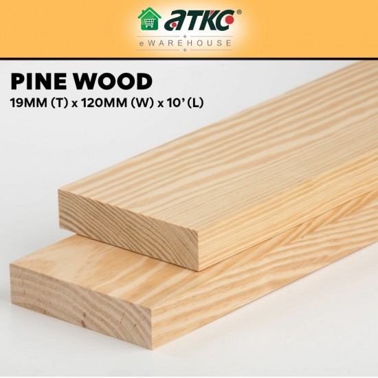 Home Store Pine Wood Timber Smooth Rectangular Planed Surfaced Four Sides (S4S) 19MM (T) x 120MM (W) x 3000MM (L) Home Store Pine Wood Timber Smooth Rectangular Planed Surfaced Four Sides (S4S) 19MM (T) x 120MM (W) x 3000MM (L)