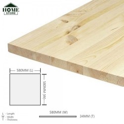 Home Store Pine Wood Timber Table Top Smooth Planed Eased Four Edges (E4E) 34MM (T) x 580MM (W) x 580MM (L) 